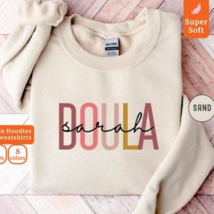 Personalized Doula Sweatshirt, Birth Doula Gift, Pregnancy Sweatshirts, Labor And Delivery Gift, Baby Nurse Gifts, Breastfeeding Sweaters