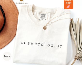 Bluza z kapturem i koszulka dla kosmetologa, fryzjer, szkoła kosmetyczna, student kosmetologii, odzież Comfort Colors