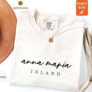 Soft Ivory Graphic Tee, Island Print Shirt, Casual Outfit, Comfortable Cotton T-Shirt, Relaxed Fit Top, Stylish Everyday Apparel