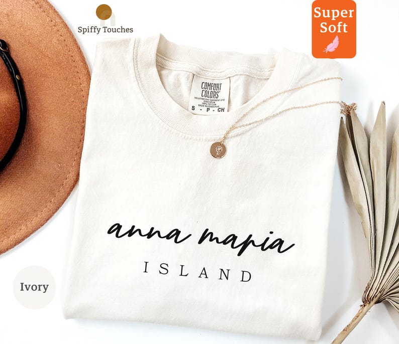 Soft Ivory Graphic Tee, Island Print Shirt, Casual Outfit, Comfortable Cotton T-Shirt, Relaxed Fit Top, Stylish Everyday Apparel