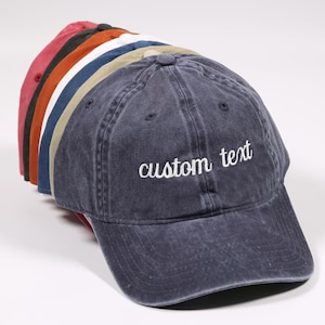 Custom Text Embroidered Hat, Personalized Cap, Vintage Baseball Hat, Gift For New Dad Mom, Gift For Bride, Bachelorette, Fathers Day Gift