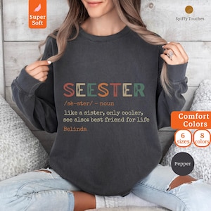 Seester Definition Comfort Colors Sweatshirt, Sister Best Friend, Unique Sister Gift, Sister Birthday, Custom Sister Name Sweatshirt