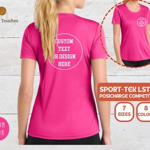 Camiseta deportiva Sport-Tek Performance personalizada para mujer, camiseta transpirable personalizada