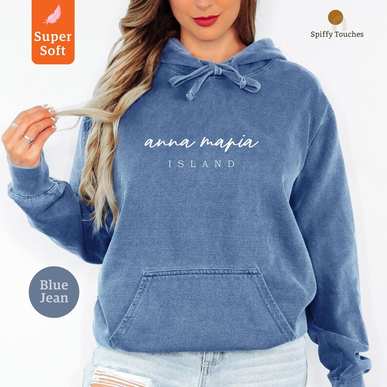 Blue Jean Hoodie, Super Soft Pullover, Casual Hoodie with Pocket, Comfortable Blue Sweatshirt, Trendy Womens Hoodie, Spiffy Touches