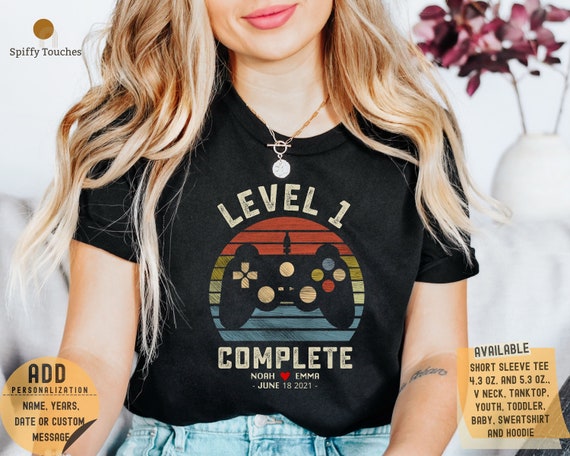 1 Anniversary Shirt Level 1 Complete 1st Wedding Anniversary 1 Anniversary Shirt Level 1 Complete 1st Wedding Anniversary