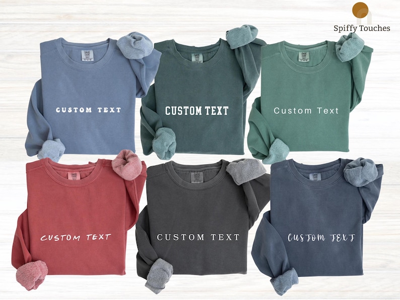 Custom Sweatshirt, Custom Comfort Colors Sweatshirt, College Letters Crewneck, Personalized Comfort Colors, Custom Text, Vintage Sweatshirt