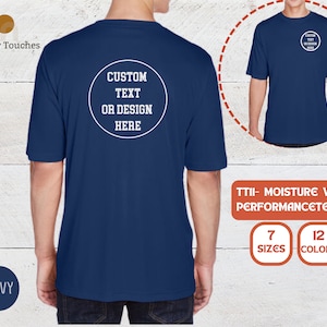 Custom Performance Shirt, Add Your Own Text, Custom Personalized Wicking T-Shirt, Attain Wicking Shirt, 365 Moisture-Wicking Tee