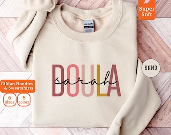 Personalized Doula Sweatshirt, Birth Doula Gift, Pregnancy Sweatshirts, Labor And Delivery Gift, Baby Nurse Gifts, Breastfeeding Sweaters