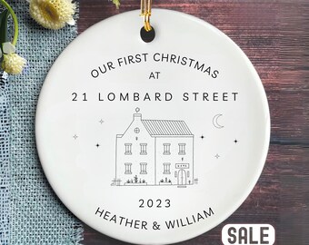 Ornament eerste kerst nieuw huis | Keramische kerstbal