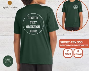 Youth Custom Performance Shirt, Moisture-Wicking Tee, Personalized Text or Design, Sport-Tek Attain Wicking T-Shirt, Activewear, Gym, Sports