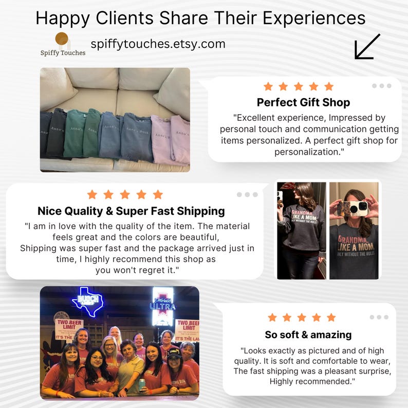 Positive Customer Reviews, Fast Shipping, High Quality, Perfect Gift Shop, Highly Recommended, Soft and Comfortable