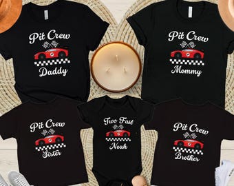 Personalized Two Fast Birthday Shirt, Car Racing Family Matching