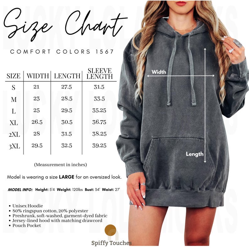 Comfort Colors 1567 Unisex Hoodie, Oversized Look, Soft-Washed Garment-Dyed Fabric, Jersey-Lined Hood, Pouch Pocket, Sizes S-3XL