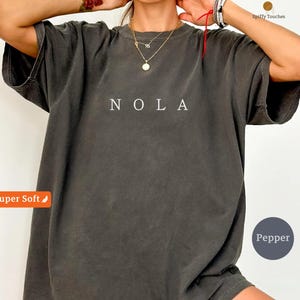 NOLA Print T-Shirt, Oversized Graphic Tee, Casual Unisex Shirt, Vintage Style Top, Cozy Fashion Statement, Comfortable Everyday Wear
