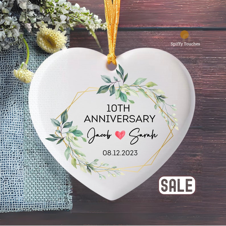 Anniversary Ornament, Anniversary Gift for any number of years married 5th 10th 25th 40th 50th, Personalized Marriage Anniversary Gift image 2