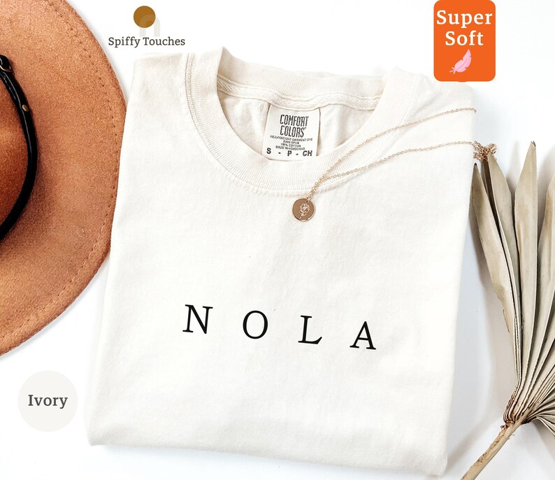 NOLA Ivory T-Shirt, Super Soft Comfortable Tee, Minimalist Graphic Shirt, Casual Wear Top, Classic Unisex Fit, Trendy Fashion