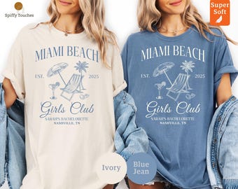 Maglietta per addio al nubilato a Miami: maglietta da sposa personalizzata Comfort Colors