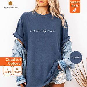 Game Day Graphic T-Shirt, Unisex Casual Tee, Sports Fan Shirt, Trendy Comfort Colors Top, Super Soft Denim Blue, 7 Sizes Available