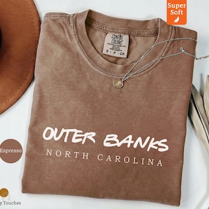 Outer Banks North Carolina T Shirt, Espresso Color Shirt, Outer Banks Souvenir, North Carolina Tee, Coastal Vacation Apparel