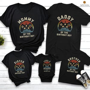 Level 2 Unlocked T-Shirts, Personalized Kids 2nd Birthday T-Shirts, Family Matching T-Shirts, Gamer Birthday Boy T-Shirts