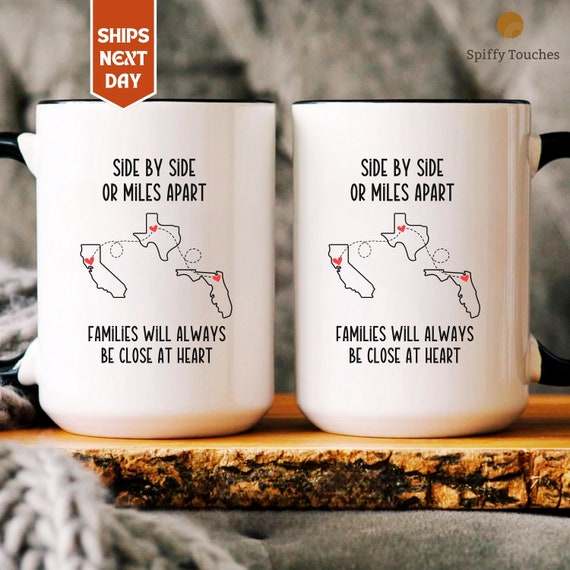 Long Distance Family Mug: Side By Side or Miles Apart