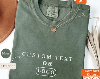 Kundenspezifisches Foto oder Logo-Shirt - Vorderseite DTG-Druck auf Comfort Colors Tee