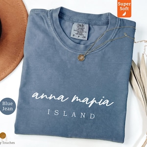 Blue Jean T-shirt, Stylish Graphic Tee, Anna Maria Island Design, Trendy Casual Wear, Unisex Comfort Colors Shirt, Super Soft Fabric