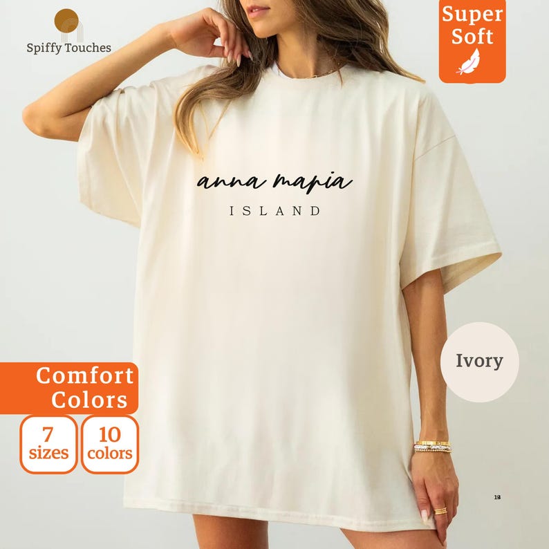 Anna Maria Island T-Shirt, Cozy Oversized Tee, Comfort Colors Shirt, Ivory Casual Wear, Super Soft T-Shirt, Coastal Vacation Top