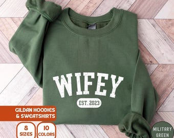 Personalized Wifey Sweatshirt, Bridal Shower Gift