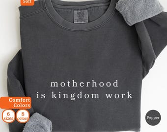Moderskap är Guds rikes arbete, kristen mammatröja, mammalivströja, moderskapströja, present till mamma, mamma