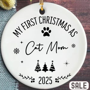 Personalized Cat Mom Ornament Gift For Cat Mom Christmas Ornament Cat Mama Gift Cat Mom Keepsake Cat Ornament Gift Cat Name Ceramic Ornament