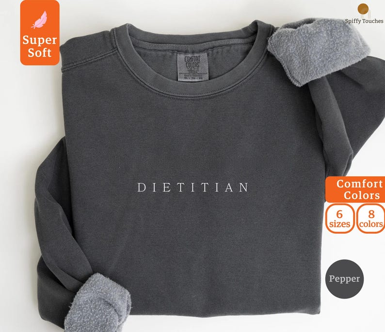 Comfort Colors Registered Dietitian Sweatshirt, Dietitian Crewneck, Dietitian Gift, Rd Grad Gift For Future Dietitian Sweater,Dietetics Gift