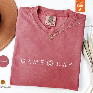 Game Day T-Shirt, Crimson Graphic Tee, Super Soft Football Shirt, Casual Sportswear, Unisex Soccer Top, Relaxed Fit Sporty Tee