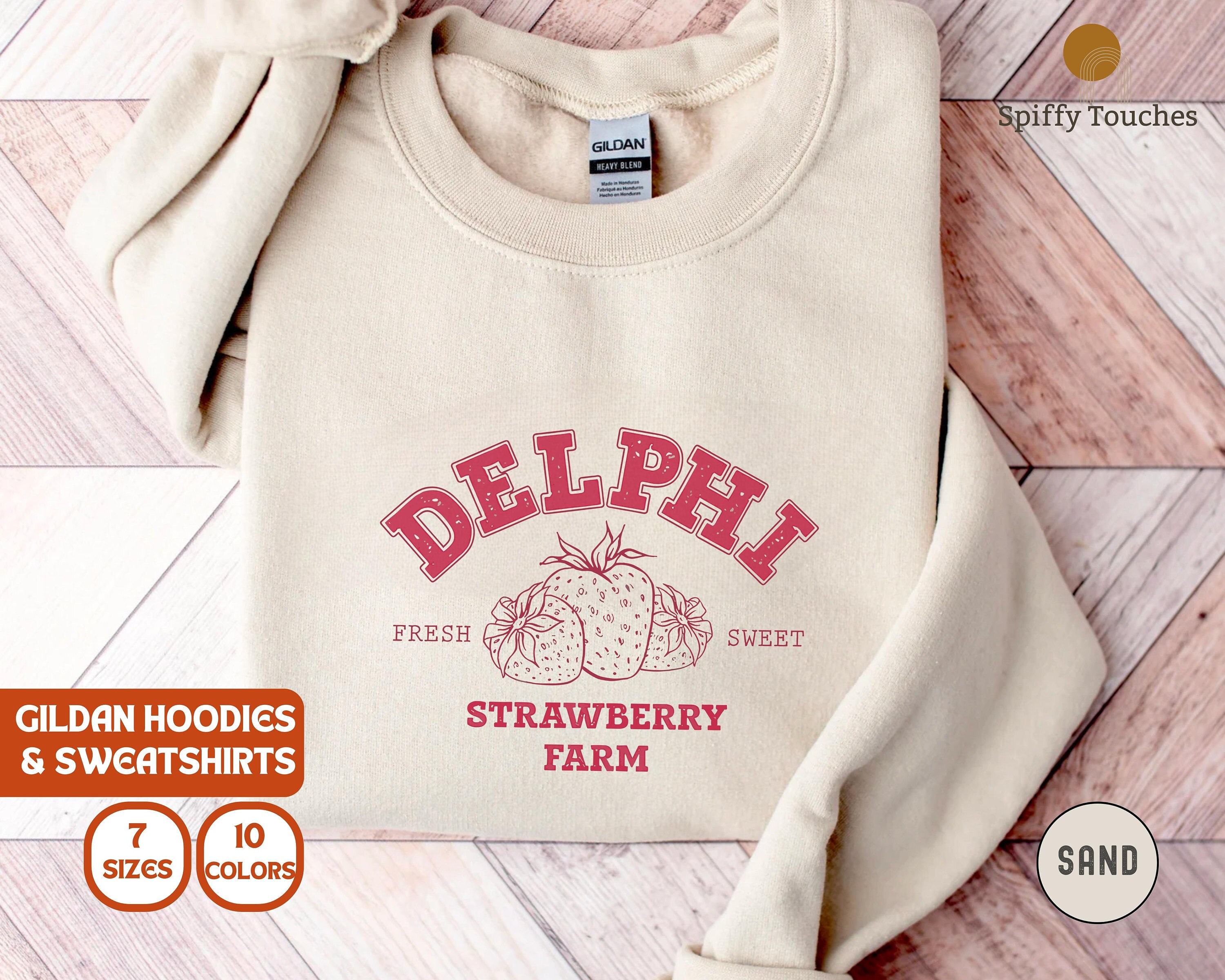 Delphi Strawberry Farms Sweatshirt Hoodie T Shirt, Graphic Tee