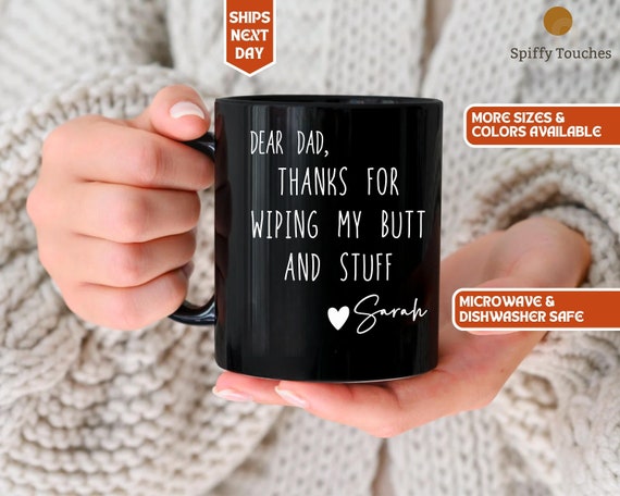 Lustige Tasse „Danke Fürs Arsch Abwischen“ – Mit Glitzer – Geschenkidee Für Mama & Papa