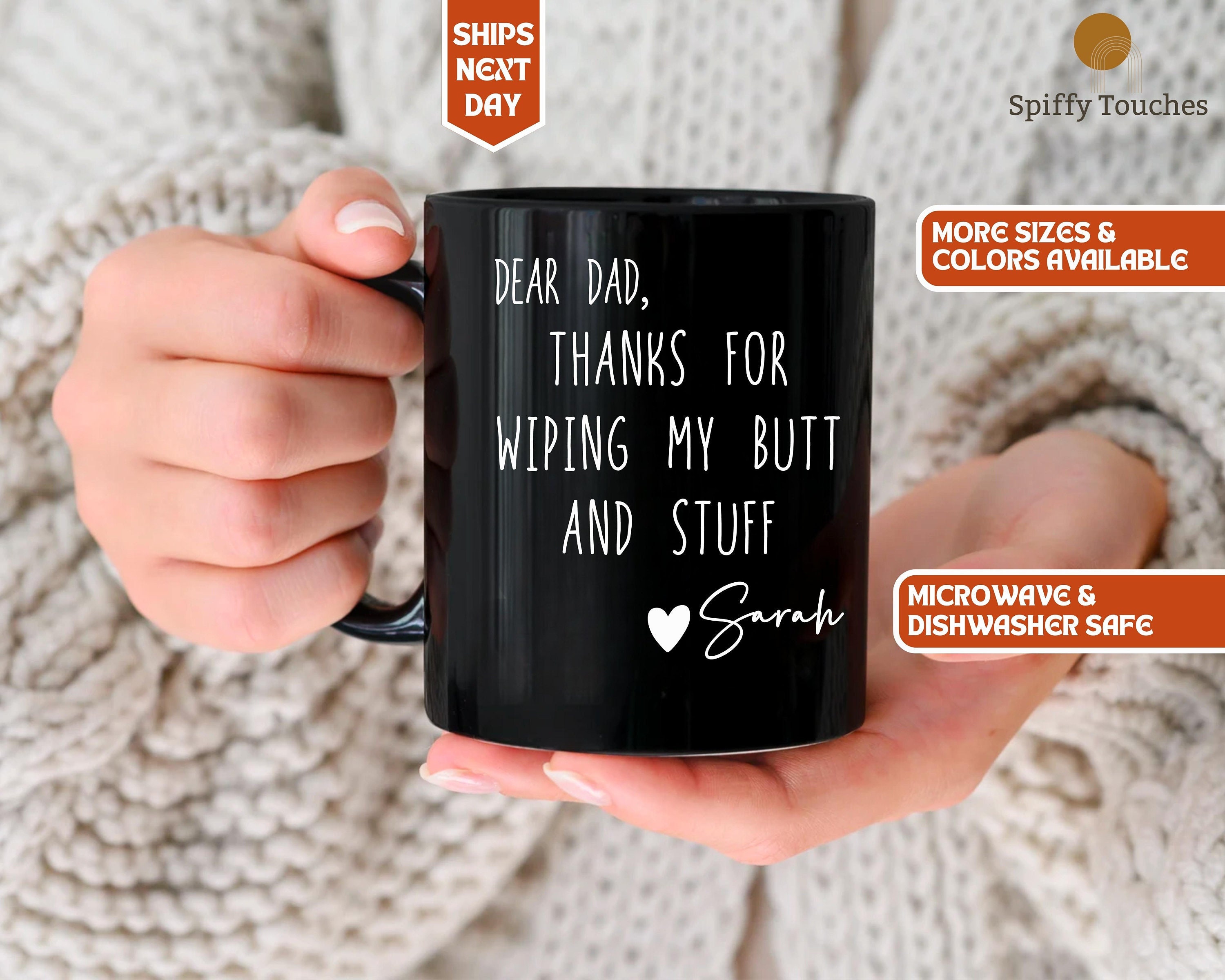 Lustige Tasse „Danke Fürs Arsch Abwischen“ – Mit Glitzer – Geschenkidee Für Mama & Papa
