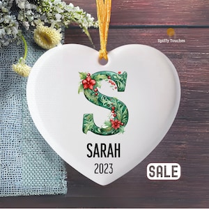Letter Name Ornament - 2023 Family Ornament - Custom Initial Ornament - Personalized - Christmas gift - Family Keepsake - Monogram Ornament