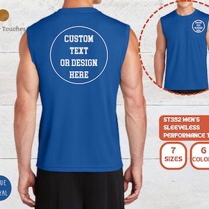 Custom Your Own Text, Logo, Personalized performance Sport Sleeveless T-Shirt, Sport - Sleeveless T-Shirt, Custom Personalized Wicking Shirt