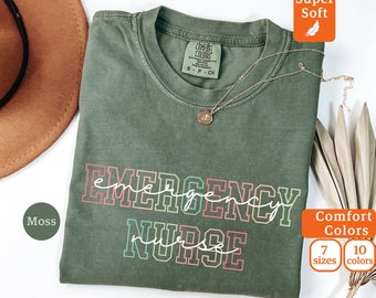 Camiseta de enfermera de urgencias Comfort Colors, camiseta del departamento de urgencias