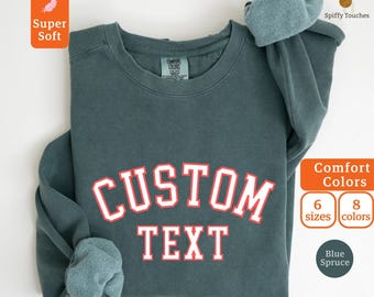 Custom Sweatshirt, Custom Comfort Colors Sweatshirt, College Letters Crewneck, Personalized Comfort Colors, Custom Text, Vintage Sweatshirt