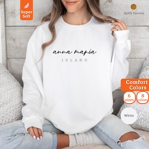 Anna Maria Island Sweatshirt, Cozy White Pullover, Super Soft Comfortable Wear, Trendy Long Sleeve Top, Casual Relaxed Fit