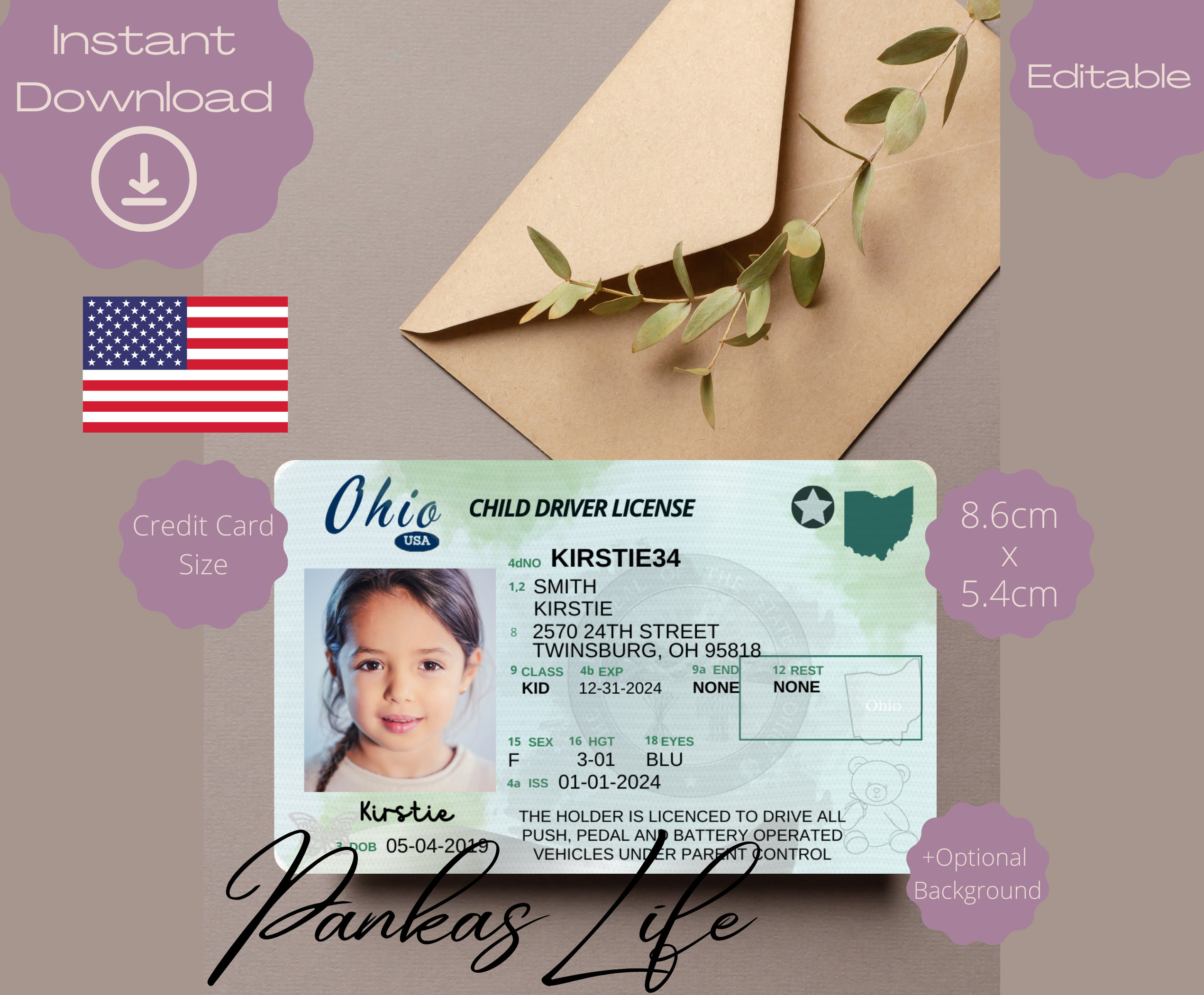 Children's Drivers License Template