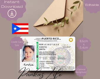 Editable Pretend Play Puerto Rico Driver License For Kids Driving Licence Template Printable Toy Editable Keep Driving Passed Driving