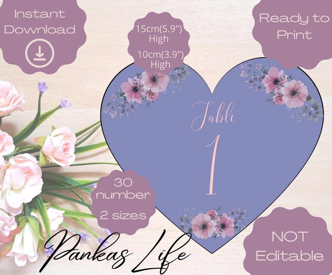 Table Number Holders, (Silver) 25 Pcs Table Number Card Holders For Weddings Offices Notes Photos, Table Number Card Holders Adopts Heart Shaped Desig | DK