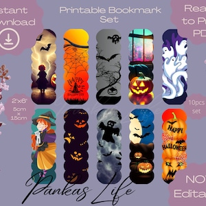 Printable Halloween Bookmark Set, Spooky Bookmark For Kids, Cute Ghost Halloween Gifts, Halloween Party Favors, Halloween Hang Tags