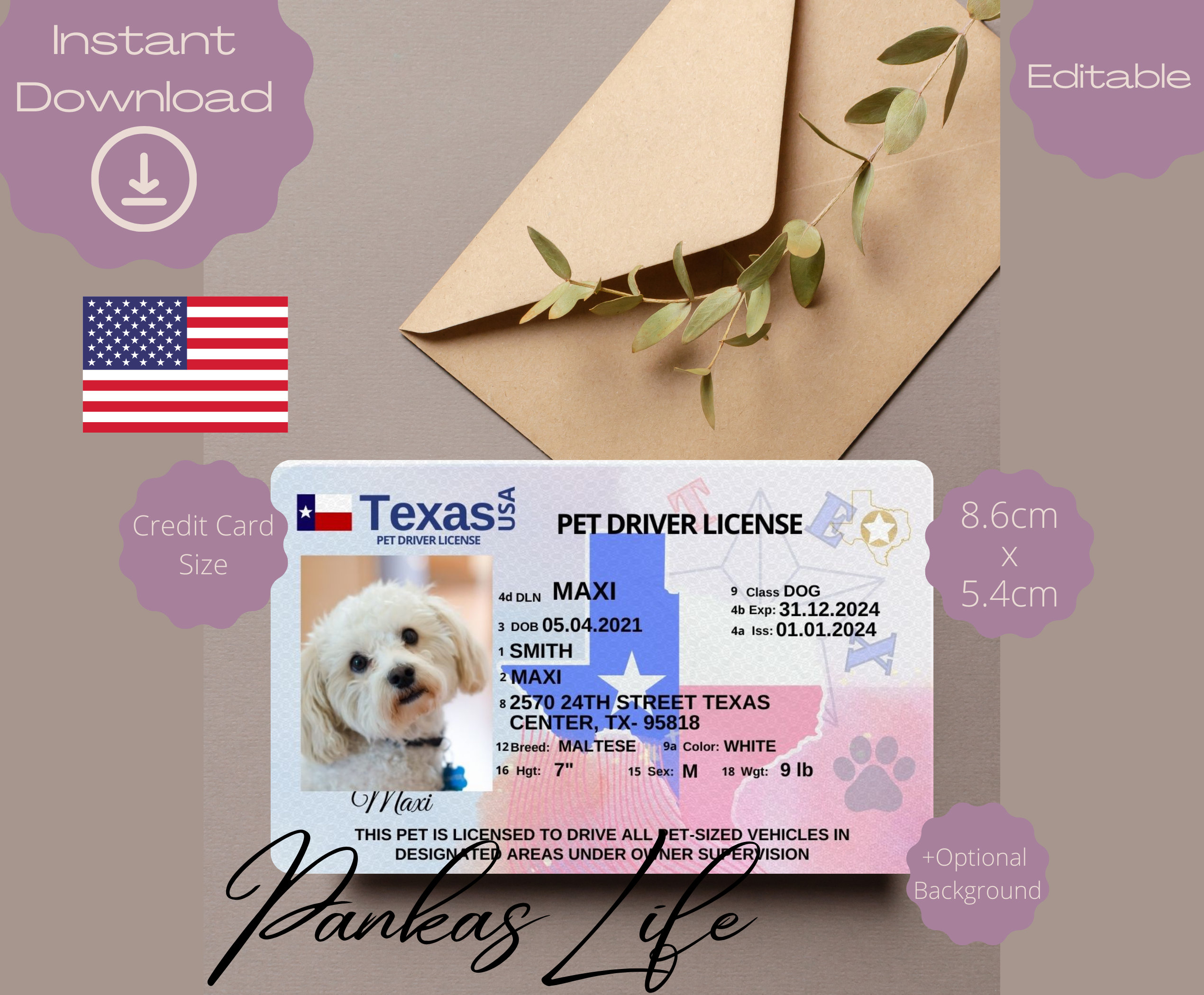 pet driver's license id