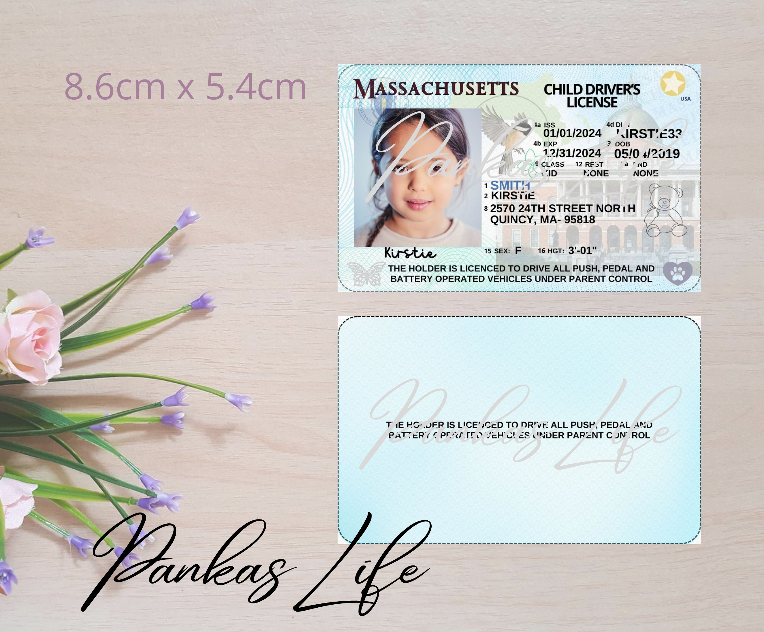 Editable Pretend Play Usa Driver License for Kids, Massachusetts ...