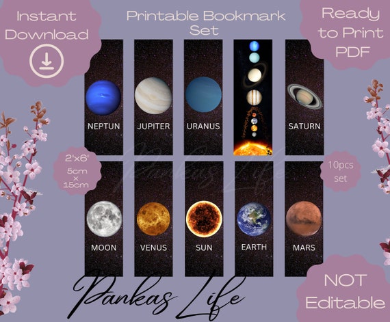 Solar System R Bookmark Ideas Solar System Printable Bookmark Space Bookmarks That'll Take You Out