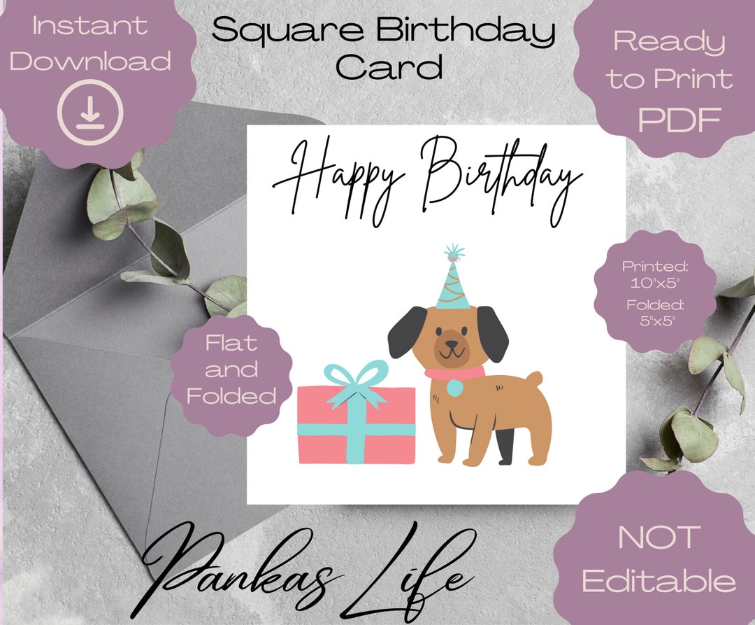 Printable Dog Birthday Card PDF, Funny Birthday Cards Online, Cute ...