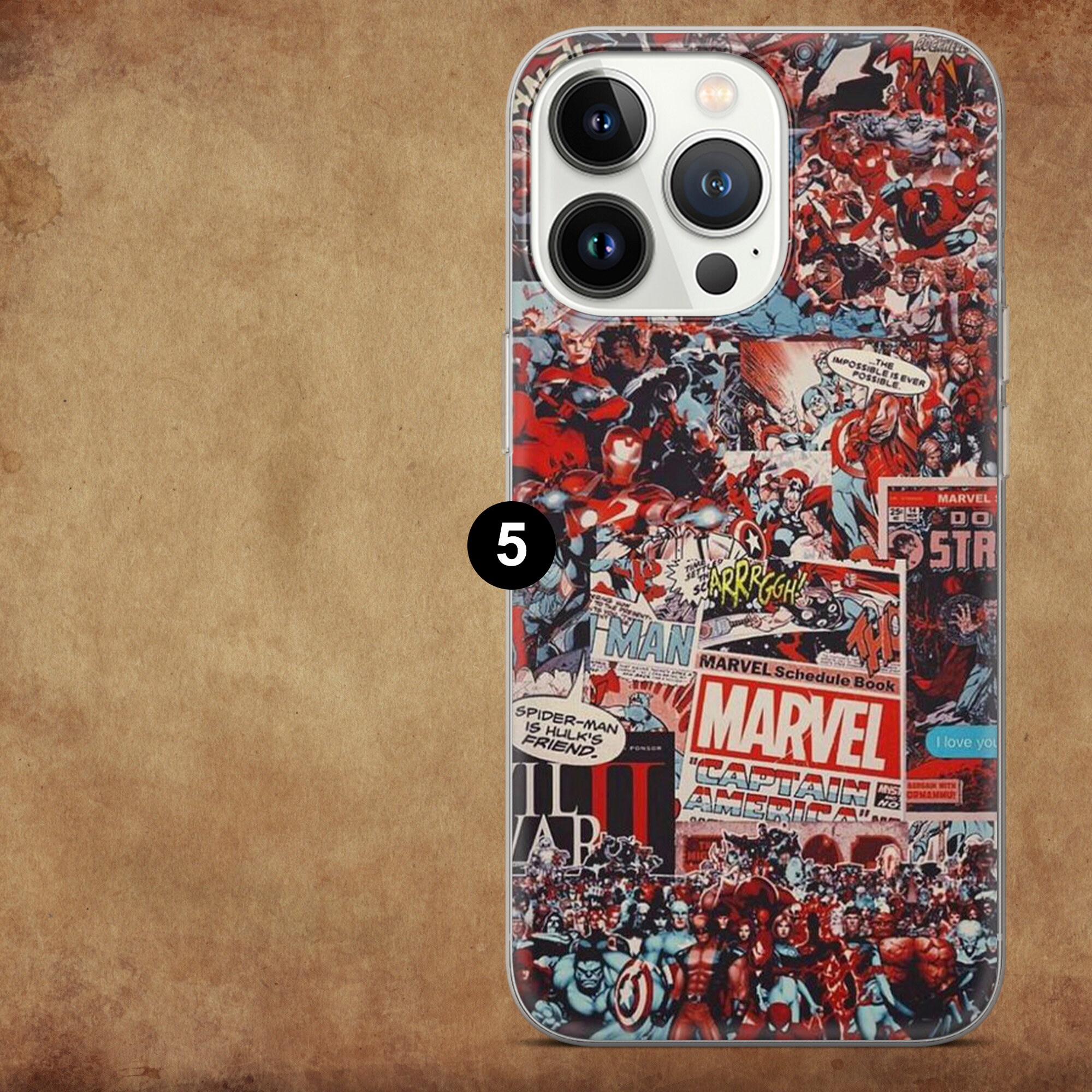 Marvel Phone Case Collage Cover for iPhone 7/8/SE 11 12 13 14 Pro Plus XR, Samsung A24 A34 A54 ...